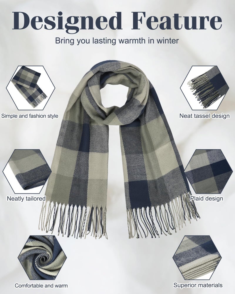 YSense Winter Scarf for Women, Fashion Long Plaid Scarves Warm Big Tartan Blanket Wrap Shawl Ladies Gifts - Image 2
